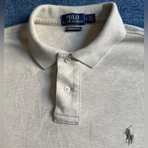 Polo Ralph Lauren Men’s Custom Slim Fit  Polo Shirt - Heathered Beige | Size L